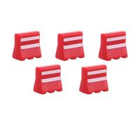 FRCOLOR Lot de 5 Mini Barrières Routières Rouges pour Maison de Poupée Miniature, Accessoires Décoratifs Réalistes en Plastique Sécuritaire, Mobilier de Jardin Miniature pour Scènes de