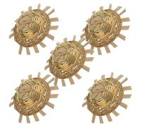 FRCOLOR Lot de 5 Mini Chapeaux de Paille Coniques pour Animaux de Compagnie, Artisanaux, Diamètre 8-9 Cm, Style Rustique, Accessoires DIY pour Décoration Fêtes et Loisirs Créatifs
