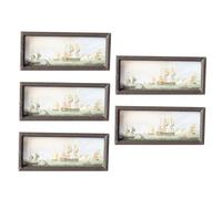 FRCOLOR Lot de 5 Mini-Impressions d'art en Bois pour Maison de Poupée Accessoires Décoratifs Miniatures Micro-Paysages Modèles d'Aménagements Réalistes pour Décoration Intérieure