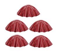 FRCOLOR Lot de 5 Moules à Gâteau en Acier Inoxydable Rouge, Résistant la Corrosion, Cuisson à Domicile Boulangerie