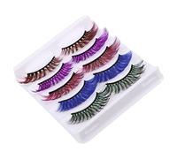 FRCOLOR Lot De 5 Paires De Faux Cils Colorés Maquillage Vaporeux Faux Cils Extensions Duo Essence Auto-Adhésifs Comme Des Kiss Kit D'Extension De Recourbe-