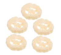 FRCOLOR Lot De 5 Porte-savons En Luffa Naturel 6-7 Cm Support Drainant Polyvalent Pour Salle De Bain Cuisine