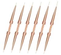 FRCOLOR Lot de 6 à Double Extrémité en Rose Doré pour Nail Art Pinceaux à Dessiner Outils de Manucure Couvercle pour Salon de Beauté Pratiques et Élégants