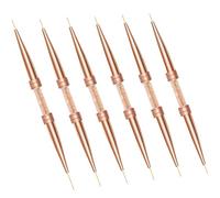 FRCOLOR Lot de 6 à Ongles à Double Extrémité en Rose Doré pour Nail Art Outils de Manucure Pointillage et Peinture Fines pour Salon et Usage Domestique