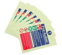 FRCOLOR Lot De 6 Autocollants Phosphorescents Pour Évacuation En Cas D'Incendie Autocollant De Sécurité Incendie Pour Entrepôt Panneau D'Alarme Incendie Pour Hôtel