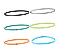 FRCOLOR Lot de 6 Bandeaux de Sport Antidérapants en Silicone, Bandeaux Élastiques Anti-Transpiration pour Femmes, Multicolores, Adaptés pour Course, Yoga et Fitness