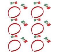 FRCOLOR Lot de 6 Bandeaux Drapeau Mexicain, Accessoires Cheveux Cosplay, Serrage-tête Léger et Confortable pour Jour de Match, Fêtes Mexicaines et Supporters de Football