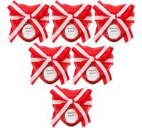 FRCOLOR Lot de 6 Boîtes de Cœur en Métal Rouge pour Bonbons de Mariage, Boîtes en Fer Blanc Faciles à Transporter, Design Élégant pour Occasions Spéciales