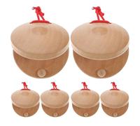 FRCOLOR Lot de 6 Castagnettes en Bois Naturelles Petites Castagnettes à Doigts pour Garçon et Filles et Débutants Instruments de Percussion Musicaux Adaptés aux Activités Familiales et