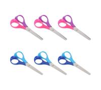 FRCOLOR Lot de 6 Ciseaux Scolaires Colorés Règle Intégrée, Ciseaux Artisanaux pour Travaux Manuels, Accessoire de Coupe Polyvalent pour Garçon et Filles et Fournitures Couleur Aléatoire