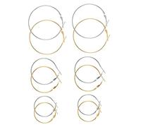 FRCOLOR Lot De 6 Paires De Boucles D'Oreilles Créoles Pour Femme Accessoires De Boucles D'Oreilles Rondes Créoles Fines Grandes Pour Femme Accessoires