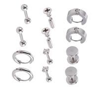 FRCOLOR Lot De 6 Paires De Boucles D'Oreilles Pour Femmes Pendentifs Clips D'Oreille Piercing Anneau Accessoire D'Oreille Punk Clous D'Oreilles Bijoux De Corps
