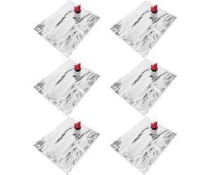 FRCOLOR Lot de 6 Poches à Vin 2l avec Robinet à Charnière, Réutilisables et Portables, Matériau Stable sans Odeur, pour Pique-niques et Fêtes, Sachets à Boire Hermétiques et Pratiques