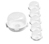 FRCOLOR Lot de 6 Protections de Sécurité pour Boutons de Cuisinière à Gaz Garçon et Filles, Housses Résistantes la Chaleur, Protection Anti-accident en Silicone Cuisine Familiale