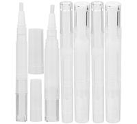 FRCOLOR Lot De 6 Stylos à Huile Pour Ongles Vides Transparent 3 Ml Et 5 Ml, Pinceaux Anti-fuite, Pour Cuticules Et Vernis, Usage Portable Et Professionnel