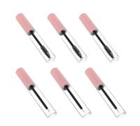 FRCOLOR Lot de 6 Tubes de Mascara Vides 5 Ml avec Embout pour Ombre à Paupières et Eyeliner Flacons Rechargeables en PET Transparents avec Bouchon Rose Adaptés au Maquillage Mobile et