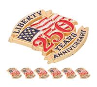 FRCOLOR Lot de 7 Épinglettes Commémoratives du 250e Anniversaire des États- en Métal Émaillé, Insignes Patriotiques Multicolores pour Fête Nationale, Accessoires de Célébration