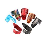 FRCOLOR Lot de 7 Set de Médiators en Plastique pour Guitare et Banjo, Réglables pour Pouce et Index, Protège-doigts Confortables, Accessoires pour Instrument à Cordes, Usage Personnel