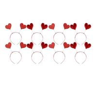 FRCOLOR Lot de 8 bandeaux d'amour en forme de cœur Bandeau de Saint-Valentin Serre-tête de fête des amoureux Serre-tête Amor-Boppers Bandeaux pour antenne Cœur rouge pour la Saint-Valentin Fête Noël