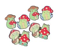 FRCOLOR Lot de 8 Broches Dessin Animé en Alliage de Zinc Motifs Grenouille et Champignon Accessoires Mignons pour Paquet à Dos Vêtements et Chapeaux Épingles Décoratives Polyvalentes