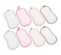 FRCOLOR Lot de 8 Éponges à Lavables en Éponge et Fibres, Taille 6,5 X 3,7 Pouces, Colorées, Réutilisables pour Nettoyage la Cuisine, et Évier