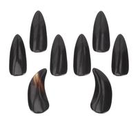 FRCOLOR Lot de 8 Faux Ongles Professionnels en Corne Naturelle Taille Grosse Protège-Doigts Incurvés pour Guzheng Accessoires de Pratique pour Débutants et Musiciens Adultes
