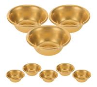 FRCOLOR Lot de 8 Mini Bols D'offrande en Cuivre Doré pour Rituels Bouddhistes, Solide et Décoratif, pour Autels la Maison ou Voyages Spirituels