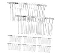 FRCOLOR Lot De 8 Peignes À Cheveux Latéraux En Métal Argenté Uni Et Vierge Pour Bricolage Peignes Coulissants En Fil De Fer Peignes Pour Voile De Mariée Couronnes Décoratives Clip