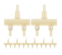 FRCOLOR Lot de 8 Répartiteurs pour Pompe à Air D'aquarium Vanne à Levier, Connecteurs en Plastique pour Tuyaux 8 Mm et 4 Mm, Distributeur d'air Réglable pour Système D'oxygénation