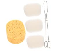 FRCOLOR Lot de Brosses de Nettoyage pour Biberons et Gobelets, Goupillon à Long Manche, Éponge et Coton de Pâte de Bois, Nettoyage Complet