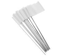 FRCOLOR Lot de Drapeaux de Marquage Blancs et Délimitation de Terrain 80 Pièces en Pvc et Acier Inoxydable Marqueurs Multifonctions pour Pelouse et Jardin pour Irrigation