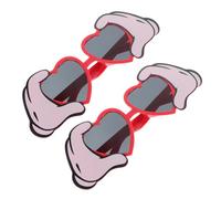 FRCOLOR Lunettes Créatives Rouges Structure Solide pour Fête, 2pcs en ABS Accessoires Photo Uniques et Décoratifs pour Anniversaire