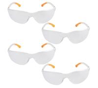 FRCOLOR Lunettes de Protection Verres Transparents Résistants à L'usure 4 Pièces Anti-buée, Protecteur Oculaire en PC Ajustement Ergonomique, Lunettes de Sécurité Couleur Aléatoire