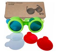 FRCOLOR Lunettes Éducatives Trichromatiques pour Garçon Fille Kit Expérimentation Scientifique avec Lentilles Colorées Primaires et Lentilles Simulant la Vision Insecte Couleur Aléatoire