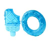 FRCOLOR Mâcher Glacé pour Chiots 2 Pièces en TPR, Anneaux de Dentition pour Chien, Aide la Mastication Stress, Journées Chaudes D'été