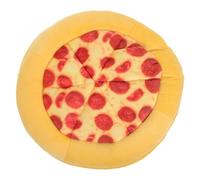 FRCOLOR Mâcher pour Chien Couineur en Peluche Forme Pizza Outil de Nettoyage des Dents Adapté Chiots et Chiens de Petite et Moyenne Taille Interactif pour Stimulation et Dentition