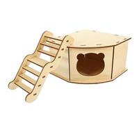 FRCOLOR Maison Bois pour Hamster avec Échelle Abri et Sûr pour Petits Animaux Nid Résistant à Usure pour Repos et Jeu Pratique pour Stimuler Activité Rongeurs