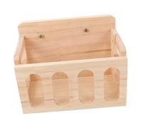 FRCOLOR Mangeoire Bois pour Lapins et Cochons Râtelier à Foin Anti-gaspillage pour Petits Animaux Support Fixe et Compact pour Cage