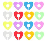 FRCOLOR Marqueurs pour Verres à Vin en Silicone de Cœur, Réutilisables, Couleur Rouge, Lot de 16 Pièces, Identificateurs de Boisson pour Fête et Dîner, Usage Maison et Événementiel