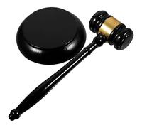 FRCOLOR Marteau de Juge Bois avec Base Noire Maillet Multifonction pour Enchères Réunions et Études Juridiques