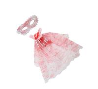 FRCOLOR Masque de Bal Masqué en Dentelle Rose avec Voile en Polyester, Accessoire Polyvalent et Confortable pour Fête de Carnaval et Halloween