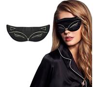 Frcolor Masque de sommeil, masque de sommeil en soie naturelle masque de renard des animaux motif endormi couverture de sommeil pour dormir, voyage, travail de décalage, siestes
