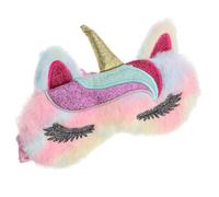 FRCOLOR Masque de Sommeil Mignon en Peluche Respirante Motif Licorne, Confortable et Polyvalent pour Dormir la Maison Voyage, Cache Yeux Doux pour Repos
