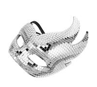 FRCOLOR Masque Disco Argenté à Paillettes Motif Chat Masque de Bal Masqué Féminin Accessoire Carnaval et Halloween pour Soirée Dj et Fête