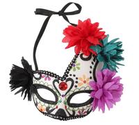 FRCOLOR Masque Mexicain Jour des Morts Demi-masque Floral Léger pour Mascarade Halloween Déguisement Cosplay Fête