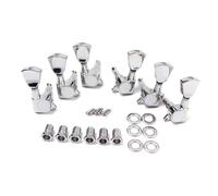 FRCOLOR Mécaniques de Guitare Chrome Lr Têtes de Machine pour Guitares Acoustiques et Électriques de Tuning Pegs Banjo Compatible Cordes Acier