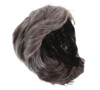 FRCOLOR Men's Short Grey Wig Heat Resistant Synthetic Hair Natural Look Costume Wig For Halloween Cosplay Easy Maintenance And Styling