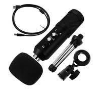 FRCOLOR Microphone Condensateur USB avec Support Ajustable Microphone Cardioïde pour Enregistrement Streaming et Visioconférence PC