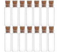 FRCOLOR Mini Bocaux en Verre Design Compact et Résistant à L'humidité 2 ML Lot de 100 avec Bouchon en Liège pour Présents et Voyages