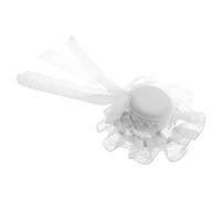 FRCOLOR Mini Chapeau Haut-de-forme Lolita Blanc en Voile Dentelle, Accessoire Cheveux Mariage et Cosplay, Bonnet à Pompons, Couvre-chef Femme Élégant et Polyvalent pour Fêtes
